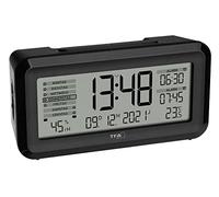 TFA Dostmann Despertador digital BOXX2 – 2 alarmas, inalámbrico, control del clima Negro