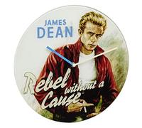 TFA Dostmann Cinema Legends 60.3059.12 - Reloj de Pared analógico con diseño de James Dean, Cristal, diseño Vintage, Beige, 300 x 40 x 300 mm