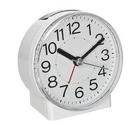 TFA Dostmann Despertador analógico 60.1037.02 con segundero, retroiluminación y Alarma, Blanco, 87 x 45 x 85 mm