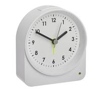 TFA Dostmann Despertador analógico 60.1041.02 sin tictac con Movimiento de Barrido, con retroiluminación/Sensor de luz, Despertador de Viaje y Reloj de Mesa, con segundero, Reloj de Cuarzo, 10 cm x