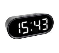 TFA Dostmann - Despertador Digital con números de luz LED, Incluye Temperatura Interior, Tiempo de repetición Ajustable, plástico, Color Negro, 150 x 50 x 65 mm