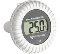 TFA Dostmann Emisor de Piscina con Pantalla, 30.3199.IT, para Estaciones de Radio TFA 30.3060, 30.3039 y 30.3053, para estanques y Piscinas, Color Blanco/Gris