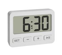 TFA Dostmann Minidespertador digital 60.2036.02 con función de alarma, cronómetro y temporizador, con imán o soporte, ideal como reloj de viaje, reloj de cuarzo, reloj de mesa, pequeño y compacto
