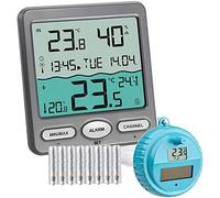 TFA Dostmann Pool Termómetro Venice 30.3056.10, para el Control de Temperatura del Agua en Piscina, Estanque o Whirlpool, Gris con baterías