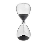 TFA Dostmann Reloj de Arena analógico, 18.6009.10.90, 15 Minutos, Objeto de diseño, cronómetro, de Cristal, Antracita, Arena, 73 x 190 mm (Largo x Ancho x Alto)