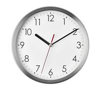 TFA Dostmann Reloj de Pared analógico Moderno sin Ruido de tictac 60.3074, de Acero Inoxidable, 23 cm, sin tictac, salón, Oficina o Cocina, Funciona con Pilas, para el hogar, fácil Lectura, Reloj de