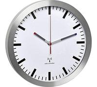 TFA Dostmann Reloj de pared o mesa 60.3528.02 controlado por radio aluminio blanco 30 cm pilas AA