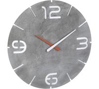 TFA Dostmann Reloj de pared controlado por radio Contour, radio reloj, fácil de leer, aspecto concreto, plástico, diámetro 350 x h 35 mm