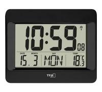 TFA Dostmann Reloj despertador digital 60.4519.01 negro temperatura fecha y día (8 idiomas)