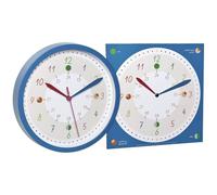 TFA Dostmann Reloj de Pared Infantil con Reloj de Aprendizaje Tick & TACK, 60.3058.06.91, para niños y niñas, Tiempo de Aprendizaje, Colorido, Azul, 308 x 44 x 308 mm