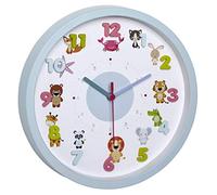 TFA Dostmann Reloj de pared infantil 60.3051 – Cuarzo plástico azul, verde, rosa