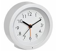 TFA Dostmann Reloj Despertador analógico 60.1029.02 con Movimiento silencioso, luz Nocturna discreta, Color Blanco
