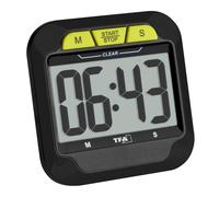 TFA Dostmann Temporizador Digital con cronómetro 38.2054.01, Sonido de Alarma (Normal/Alto), Temporizador de Corta duración con cronómetro, magnético, Reversible, para Cocina, Examen, Deportes,