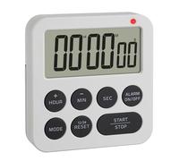 TFA Dostmann - Temporizador digital con cronómetro y reloj despertador, 38.2051.02, hasta 99 horas, 59 minutos, temporizador de huevo, temporizador para tareas, despertador a corto plazo, 2 niveles de