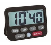 TFA Dostmann Temporizador Digital y cronómetro, 38.2038.01, Tiempo hasta 99 Minutos, 50 Segundos, Alarma extrafuerte, Entrada de Tiempo fácil y rápida, Color Negro