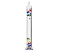 TFA Dostmann Termómetro analógico de cristal Galileo Galilei, 18.1019, termómetro líquido, 44 cm, medición de temperatura interior, fácil lectura, marcas de temperatura plateadas, objeto decorativo,