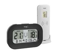 TFA Dostmann Termómetro digital inalámbrico Cool@Home, 30.3046.01, medidor de temperatura simultáneo para interior/exterior, con recomendación de ventilación para habitaciones frías, alarma, con