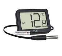 TFA Dostmann Termómetro digital para interiores y exteriores, 30.1066.01, incluye sensor de temperatura impermeable, valores máximos y mínimos, con imán/soporte, color negro con batería
