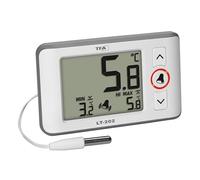TFA Dostmann Termómetro digital profesional con sensor de cable impermeable LT202 30.1052, indicador permanente de valores máximos mín., alarma de temperatura, para acuarios y frigoríficos, color