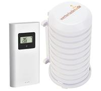 TFA Dostmann Transmisor de temperatura con pantalla, para estación meteorológica inalámbrica Horizon 35.1155.01 (blanco con carcasa protectora JM)