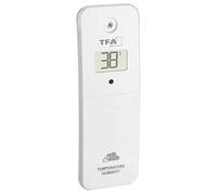 TFA Dostmann Transmisor térmico higrómetro 30.3800.02 para las estaciones meteorológicas TFA WLAN 35.8000 | 35.8001 | 35.8002 | 35.8003, para control climático, color blanco