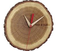 TFA Dostmann Tree-O-Clock 60.3046.08 - Reloj de Pared de Madera de Roble, Hecho a Mano en la UE, Acabado en Aceite, Color marrón, 180 x 40 x 172 mm