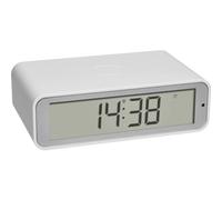 TFA Dostmann Reloj despertador digital Twist 60.2560.02 - inalámbrico, pantalla giratoria, blanco