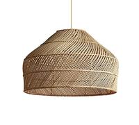 THAELY Lámpara Colgante De Café De 50 Cm Lámpara De Techo Tejida De Ratán Boho Basket Chandelier Lámparas De Mimbre Natural Lámpara Colgante para Isla De Cocina, Dormitorio, Comedor, Pasillo