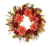 Thanksgiving Door Wreath, Artificial Flower Garland, Harvest Seasonal Decor