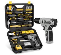 Thatool Kit de herramientas para el hogar de 139 piezas con taladro | Juego doméstico compacto para montaje de muebles, perforación básica, mantenimiento y reparaciones diarias; estuche portátil