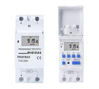 THC30A LCD digital Temporizador de relé electrónico Riel DIN 2 cables Semanal 7 días Temporizador digital programable Interruptor Temporizador de relé Control AC 220V 230V 12V 24V 48V (24V DC AC)