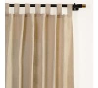 THE ART BOX Cortinas de gasa a rayas, cortinas colgantes de gasa de lino bohemio con pestaña superior para filtrar la luz, tratamiento de ventana de puerta, 2 paneles para sala de estar, decoración
