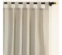 THE ART BOX Cortinas de gasa a rayas, cortinas colgantes de lino bohemio con pestaña superior, filtran la luz, tratamiento de ventana de puerta, 2 paneles para sala de estar, decoración del hogar
