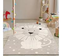 the carpet Jungle Kids - Alfombra para habitación Infantil, Alfombra Infantil, Efecto 3D, Fácil de cuidar, Resistente, León, 200 x 290 cm