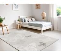 the carpet Jungle Kids - Alfombra para habitación Infantil, Alfombra Infantil, Efecto 3D, Fácil de cuidar, Resistente, Mariposa, 120 x 170 cm