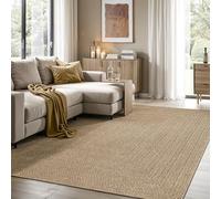the carpet Kansas - Alfombra para Exterior e Interior con Aspecto de Yute Natural, Resistente a la Intemperie, Apta para Patio y jardín, Naturaleza, 200 x 290 cm