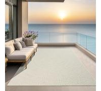 the carpet Kansas - Alfombra para Exterior e Interior con Aspecto de Yute Natural, Resistente a la Intemperie, Apta para Patio y jardín, Crema, 160 x 230 cm