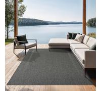 the carpet Mistra - Alfombra Robusta, Moderna, Duradera y fácil de cuidar, Interior y Exterior, salón, Ideal para Cocina, Pasillo e Invernadero, Tejido Plano, Antracita, 200x280