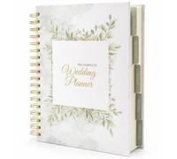 The Complete - Planificador de boda con espiral de 160 páginas con cubierta de lámina dorada, bolsillos interiores, encuadernación de bobina fuerte, planificador de libros de boda