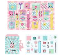 THE CONCEPT FACTORY - BO0186 Calendario Kawaii con Sorpresas Diarias - Animales Adorables y Accesorios de Papelería - Diseñado para Navidad - Multicolor - 19x13x25 cm