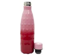 THE CONCEPT FACTORY - KA0341 Set de Botella Isotérmica 50 iseño Elegante con Corazones en Relieve - Aislamiento Eficiente - Ideal para Picnic y Regalo - Color Rojo Rosa