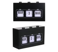 THE CONCEPT FACTORY - MO1312 Calendario Flip Perpetuo Decorativo - Madera y Plástico - Diseñado para Dinamizar tu Interior - Dimensiones 5.5L x 11.5H cm - Color Negro