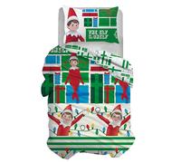 The Elf On The Shelf - Juego de funda nórdica individual de algodón, funda de edredón, funda de edredón + funda de almohada, 100% algodón, producto oficial (no contiene sábana bajera ajustable)