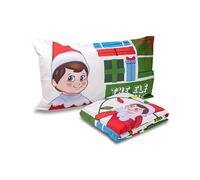 The Elf On The Shelf - Juego de sábanas para Cama Individual, sábana encimera, sábana Bajera Ajustable, Funda de Almohada, 100% algodón, diseño navideño