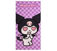 The Geeky Pop Toalla de playa Kuromi Sanrio - 70 x 140 cm - Ligera y de secado rápido - Toalla oficial Sanrio Kuromi | Ideal para playa, piscina y viajes