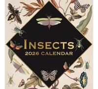 The Gifted Stationary - Calendario cuadrado de pared 2026, insectos, calendario colgante con temática de arte y antigüedades de 16 meses con 180 calcomanías recordatorias, planificador mensual para el