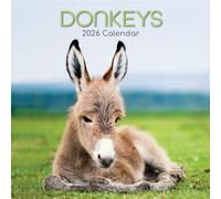The Gifted Stationary - Calendario de pared cuadrado 2026, burros, calendario colgante con temática de animales de 16 meses con 180 calcomanías recordatorias, planificador mensual para el hogar o
