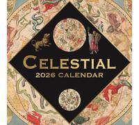 The Gifted Stationary - Calendario de pared cuadrado 2026, celestial, calendario colgante de 16 meses con 180 calcomanías recordatorias, planificador mensual para el hogar y espacios creativos, 12 x