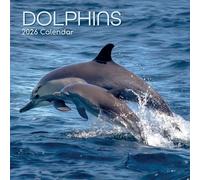 The Gifted Stationary - Calendario de pared cuadrado 2026, delfines, calendario colgante con temática de animales de 16 meses con 180 calcomanías recordatorias, planificador mensual para espacios