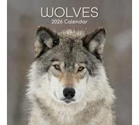 The Gifted Stationary - Calendario de pared cuadrado 2026, lobos, calendario colgante con temática de animales de 16 meses con 180 calcomanías recordatorias, planificador mensual para el hogar o